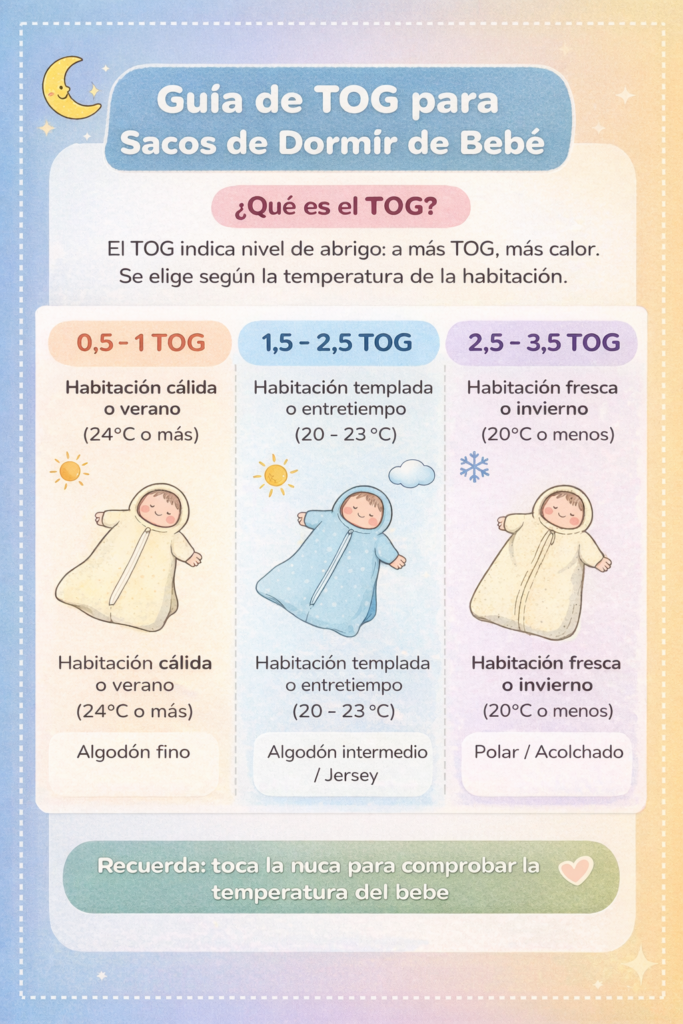 Guía de TOG para sacos de dormir de bebés